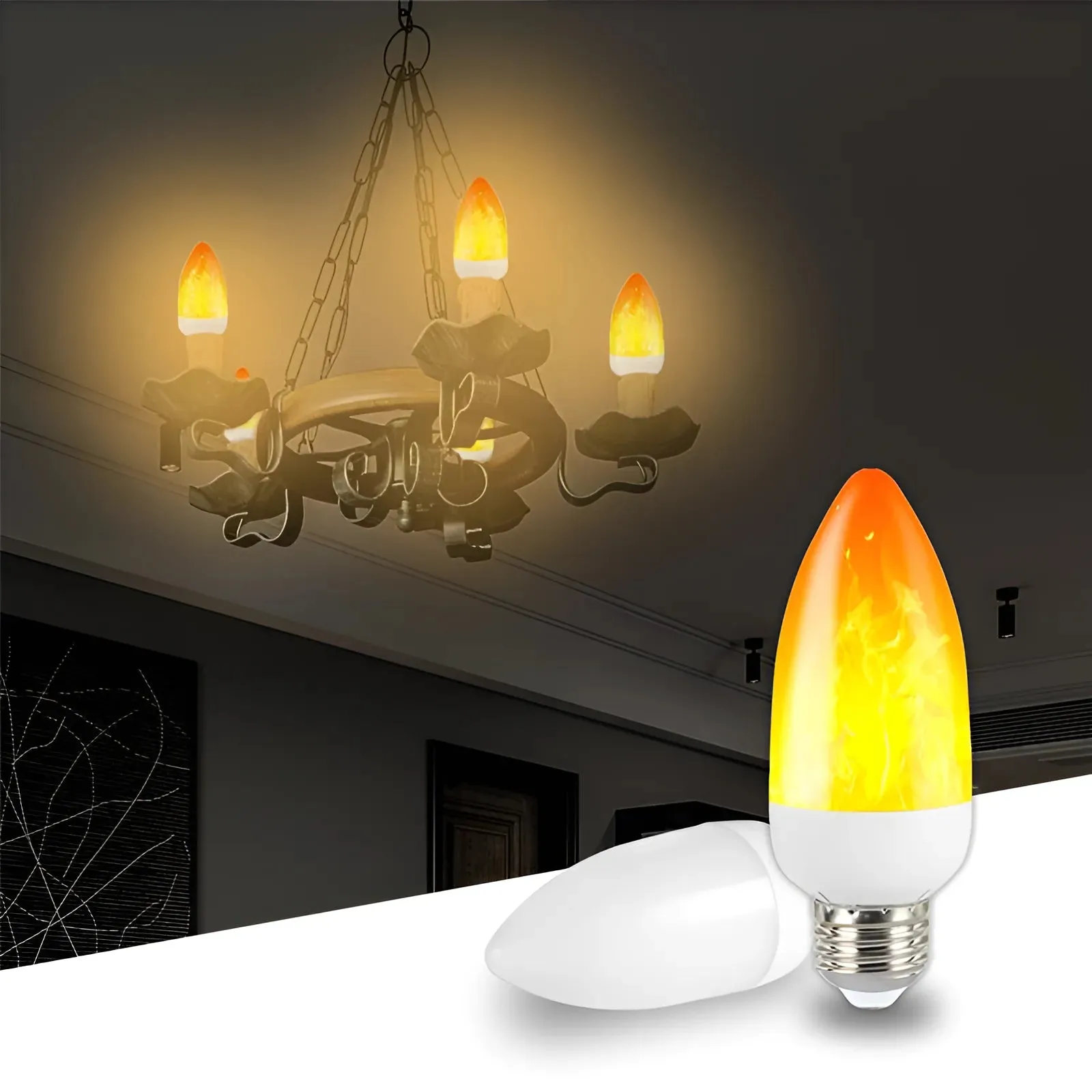 USB E14 E27 B22 Led Simulated Flame Bulbs 9W AC85-265V Luces Home Electronic Accessories Lamp Flame light Effect Bulbs Lampada