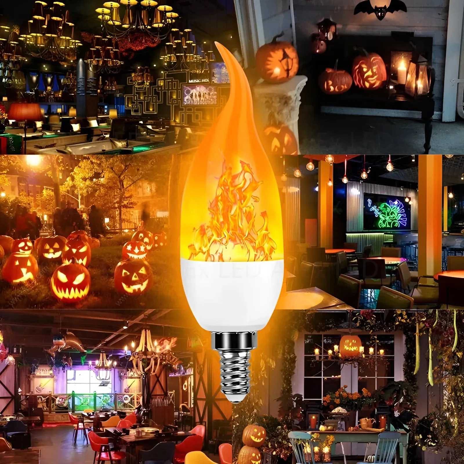 USB E14 E27 B22 Led Simulated Flame Bulbs 9W AC85-265V Luces Home Electronic Accessories Lamp Flame light Effect Bulbs Lampada