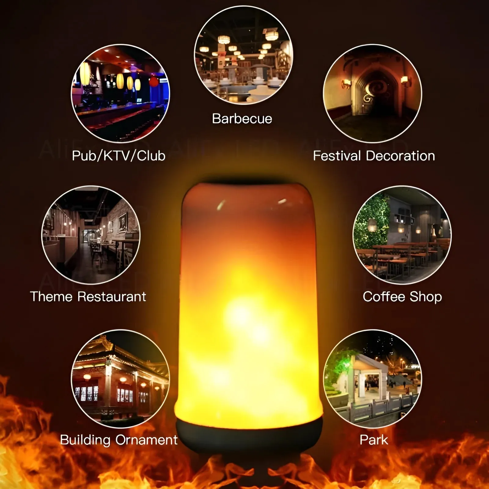 USB E14 E27 B22 Led Simulated Flame Bulbs 9W AC85-265V Luces Home Electronic Accessories Lamp Flame light Effect Bulbs Lampada