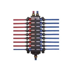 Viega 50250 1/2" PureFlow Zero Lead Poly Alloy PEX Crimp Manabloc With 18 Ports - 10 Cold 8 Hot