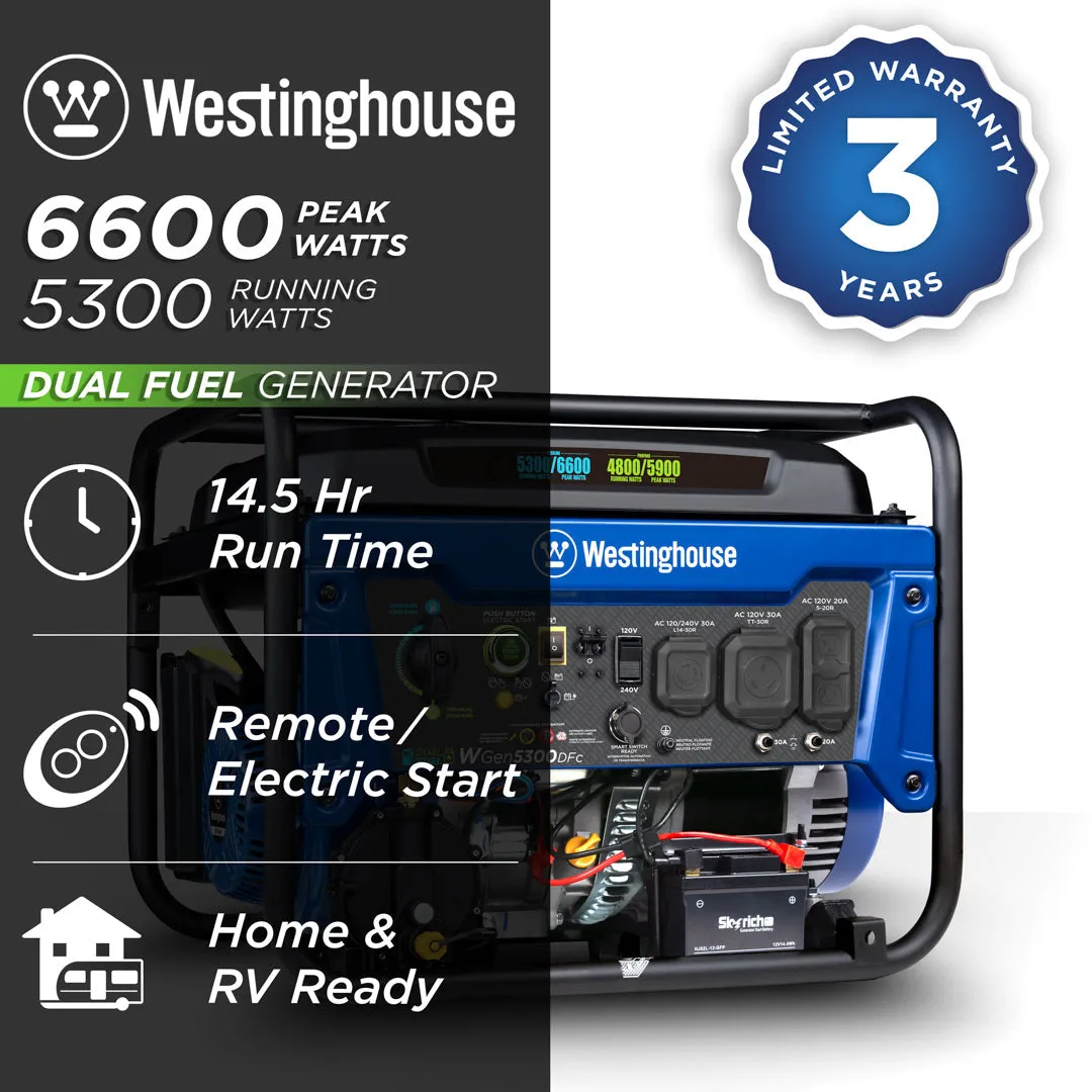 WGen5300DFc - Dual Fuel with CO Sensor