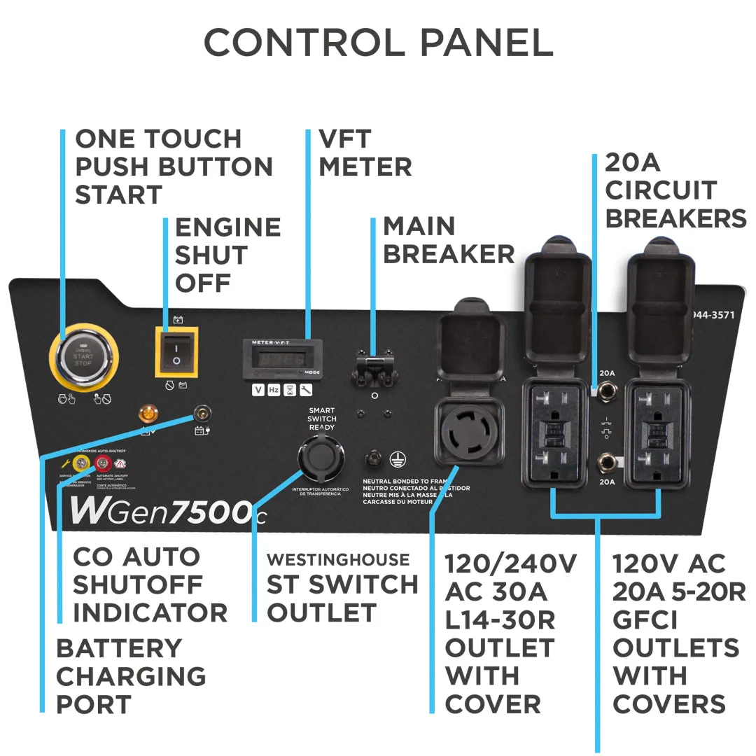 WGen7500c Generator with CO Sensor