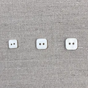 White Shell Buttons-Square