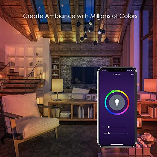WiFi Smart Bulb Alexa Light Bulbs B22 Bayonet 8W RGBCW Colour Dimmable Works with Ale xa/Google Home =70W 800LM by Avatar Controls, No Hub Required(Updated 3000-6200K,1Pack)