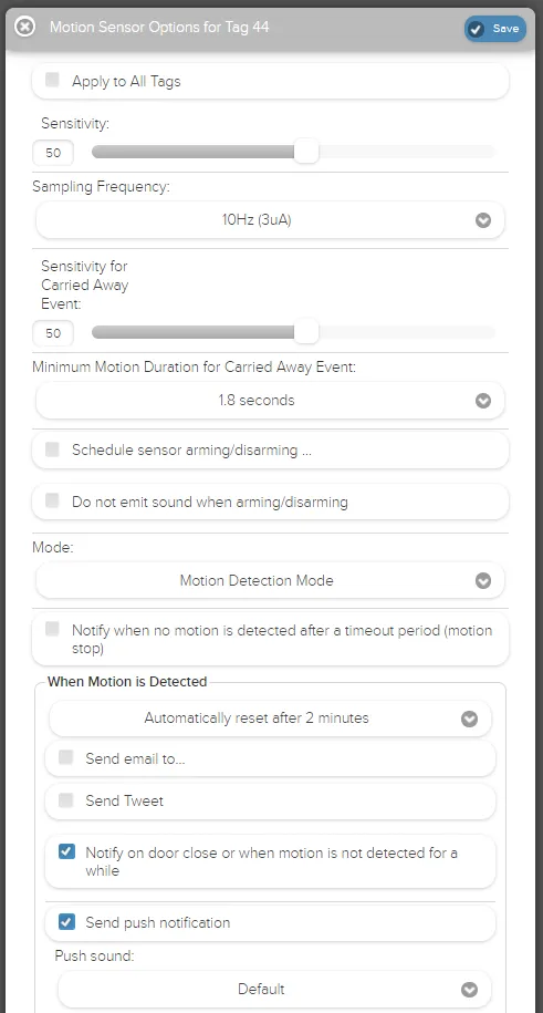 Wireless Sensor Tag (Accelerometer Based)