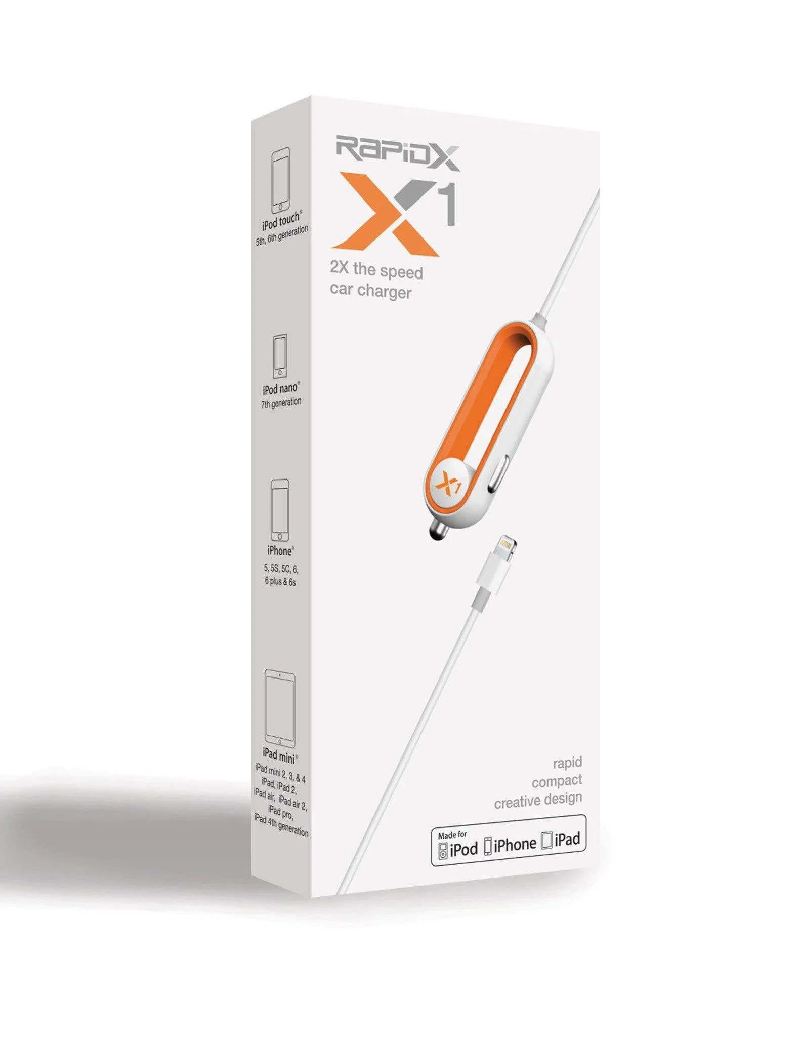X1 Car Charger with Lightning Connector - Orange