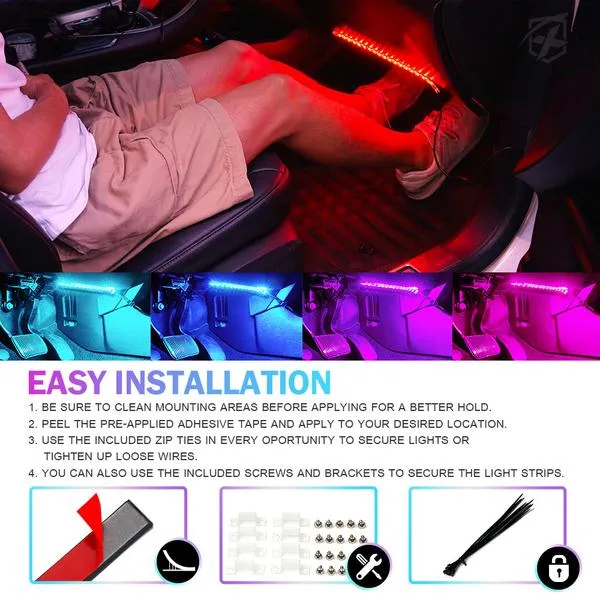 Xprite LED RGB Underbody Glow Kit Fusion Series  with Remote Control and Bluetooth - UGL-62713-G1