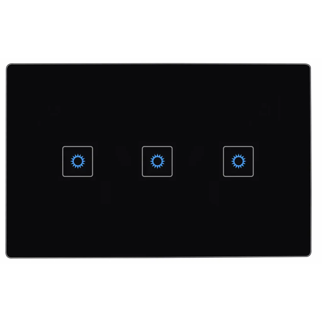 ZigBee Smart 3 Gang Switch for SmartThings, Hubitat Hub, Philips Hue (Black)